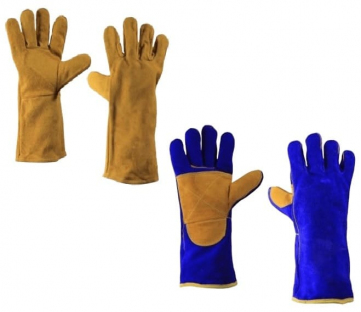 Краги спилковые WELD BLUE Кевлар 14